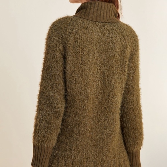 Anthropologie Bethenny Zip-Front Cardigan size S knit jacket olive green - Picture 3 of 13